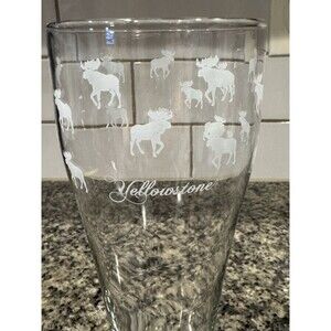 16oz Yellowstone National Park Pilsner Glass w/Moose 9.25”